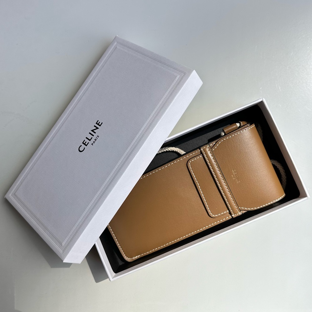 Leather Celine Sunglasses Case Pouch + Box